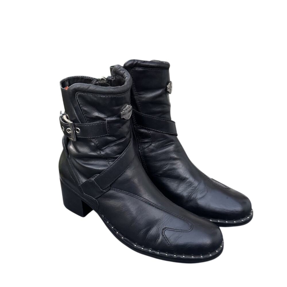 Harley-Davidson Boots Women’s 11 Black Bella Leather Biker Riding Boot 84420 Zip